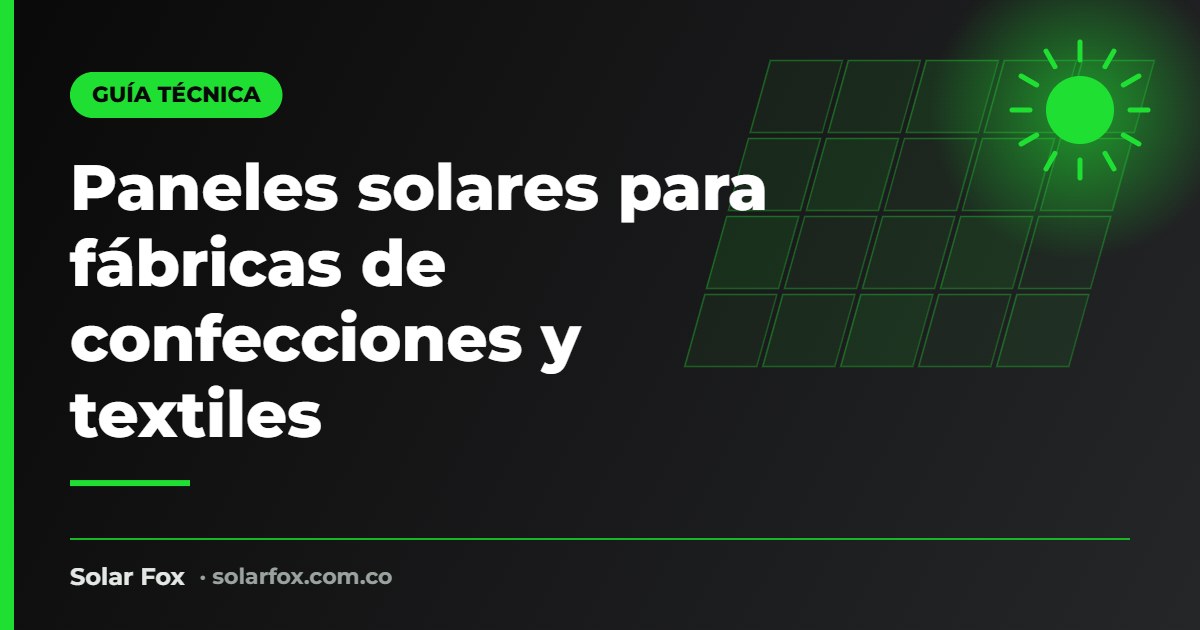 Portada de la guía de energía solar para confecciones de Solar Fox