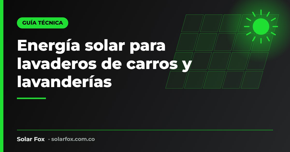 Portada de la guía de energía solar para lavaderos de Solar Fox