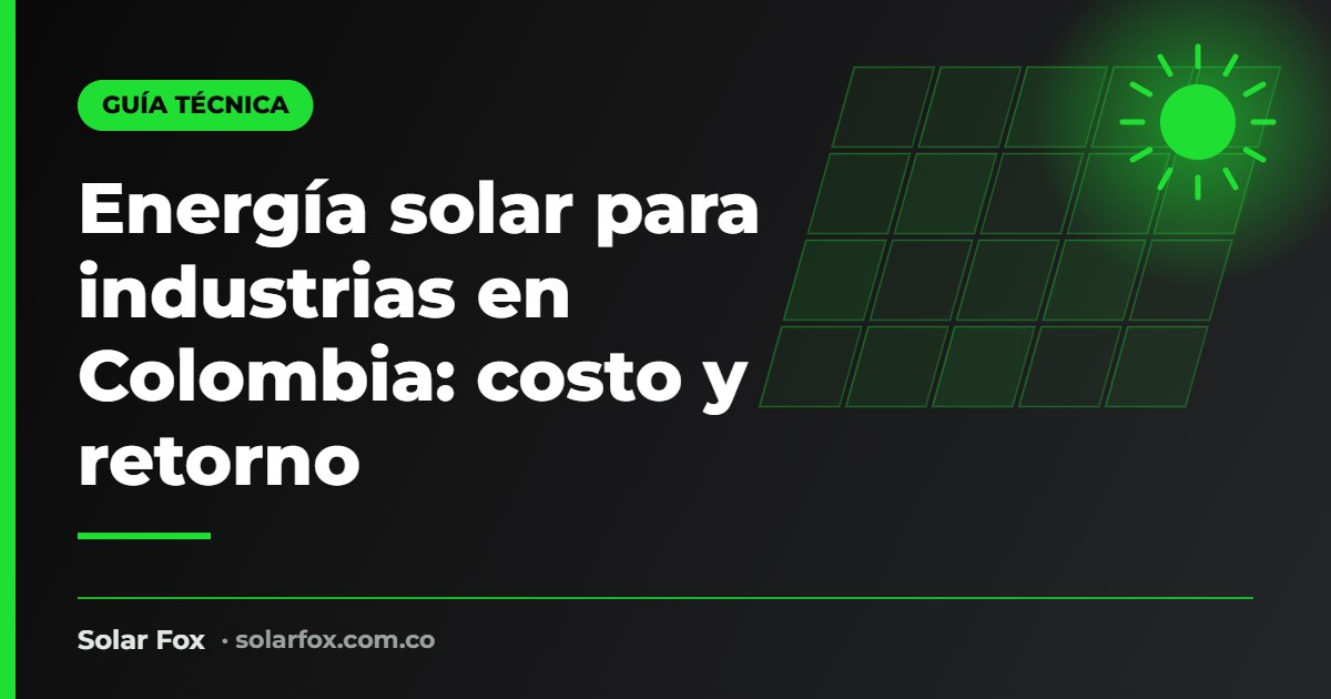 Portada de la guía de energía solar para industrias de Solar Fox
