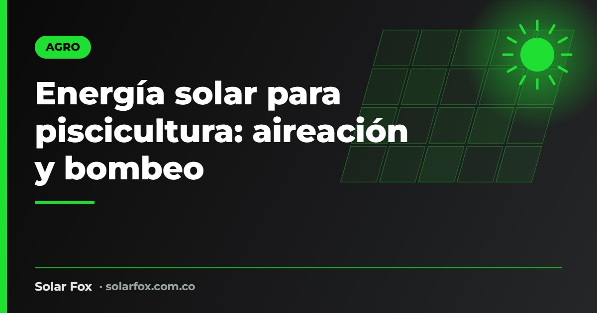 Portada de la guía de energía solar para piscicultura de Solar Fox