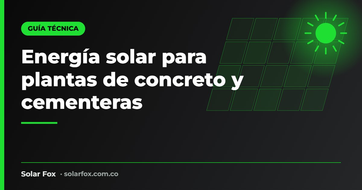 Portada de la guía de energía solar para plantas de concreto de Solar Fox