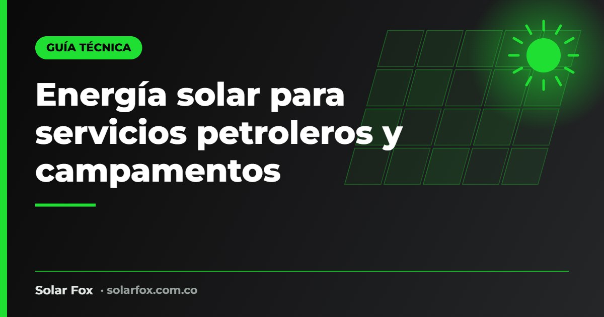 Portada de la guía de energía solar para servicios petroleros de Solar Fox