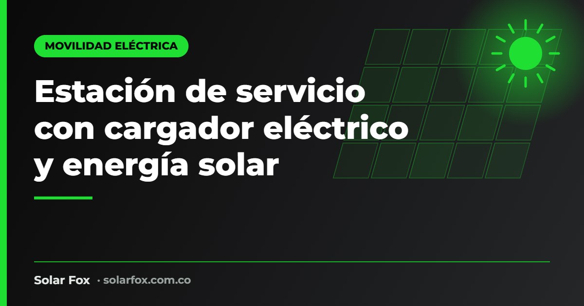 Portada de la guía de estación de servicio con cargador eléctrico de Solar Fox