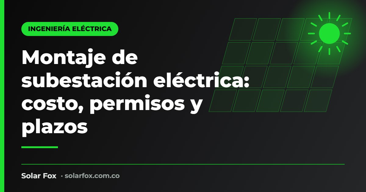 Portada de la guía de montaje de subestación eléctrica de Solar Fox