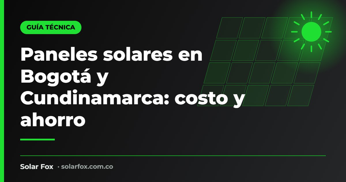 Portada de la guía de paneles solares en Bogotá de Solar Fox