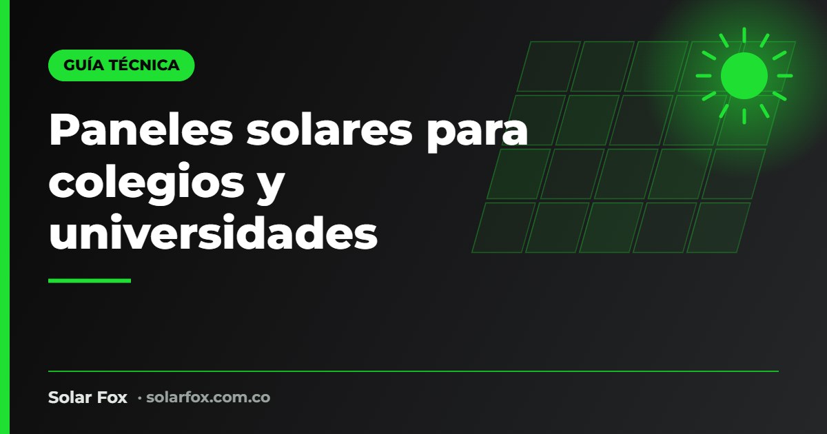 Portada de la guía de paneles solares para colegios de Solar Fox