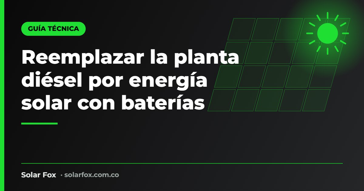 Portada de la guía de reemplazar planta diésel de Solar Fox